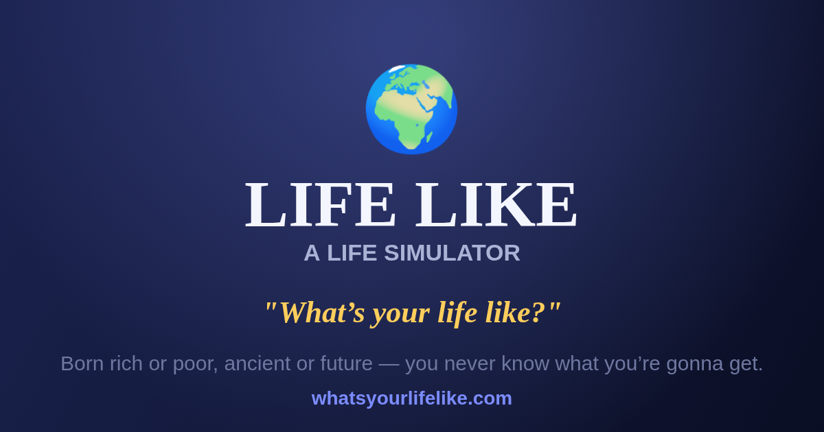 Life Like Simulation Life Like · A Life Simulator